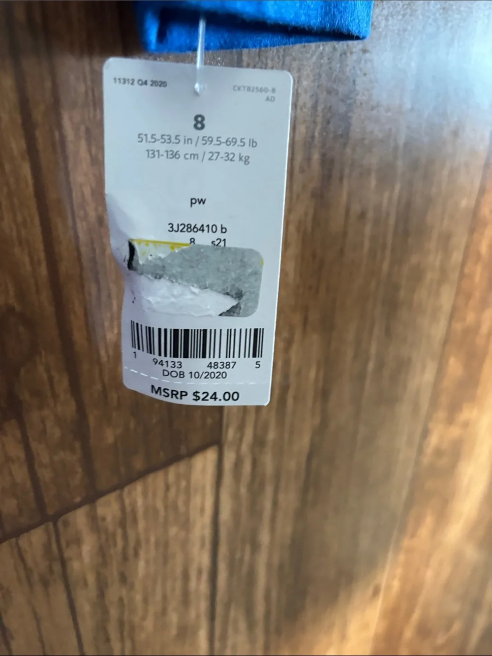 NWT Carter's Blue 'Goal Getter' Colorblock Long Sleeve Tee
